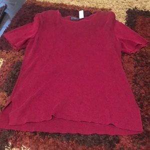 Liz Claiborne red short sleeve sweater size large